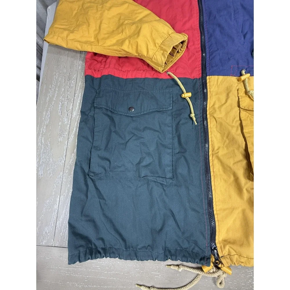 World Top Class Jacket Mens Large XL Multicolor Colorblock Hooded Parka Full Zip